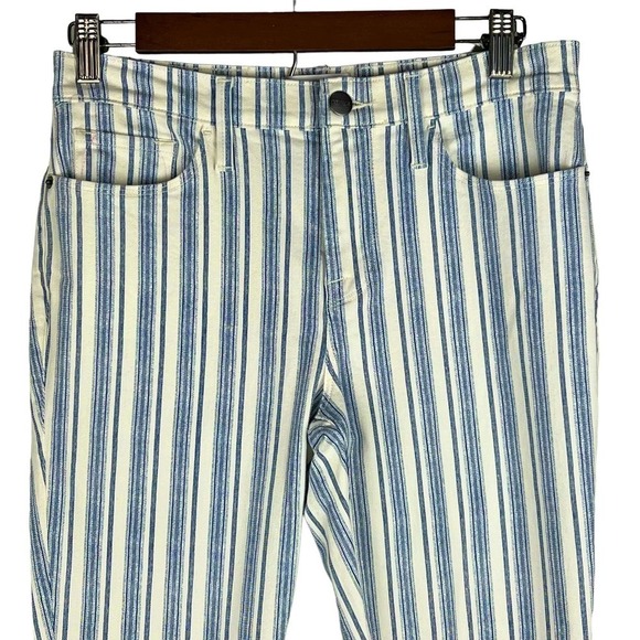 FRAME LE SKINNY DE JEANNE CROP STRIPED JEANS IN DUTCH BLUE NWT WOMEN'S SIZE 29 - Picture 2 of 15